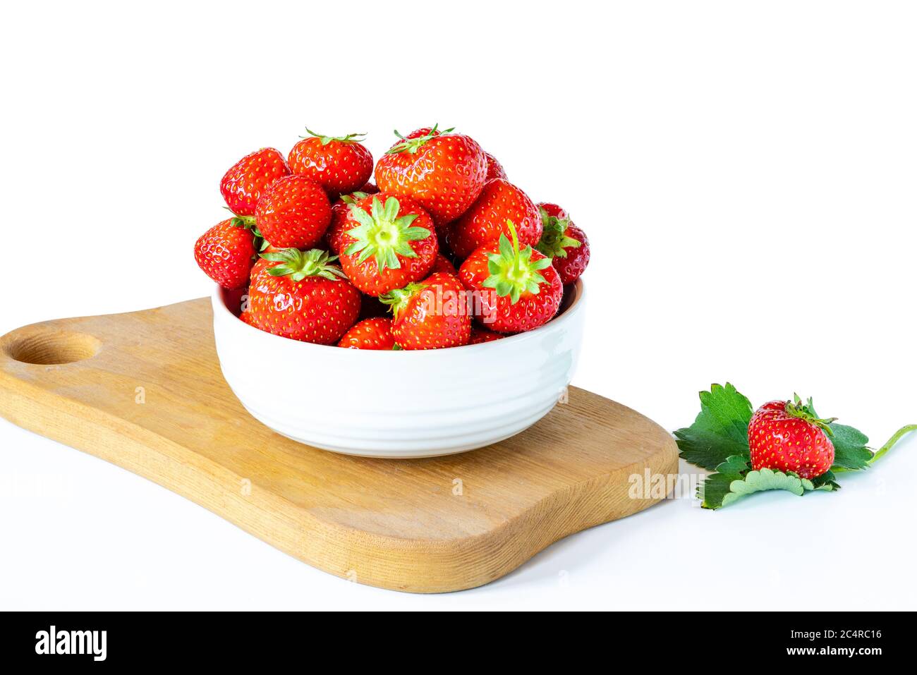 Fresh strawberries in a bowl isolated on white background Stock Photo ...