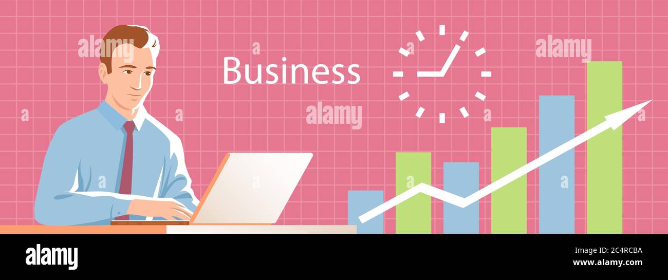Illustration of a business man in a work process Stock Vector Image ...
