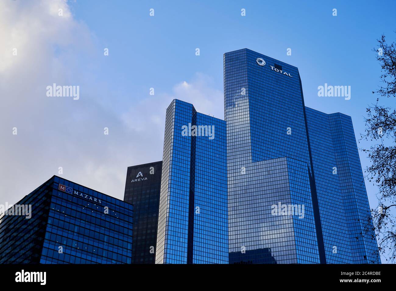 TOTAL headquarters, skyscrapers and office buildings in La Defense business district, Paris Stock Photo