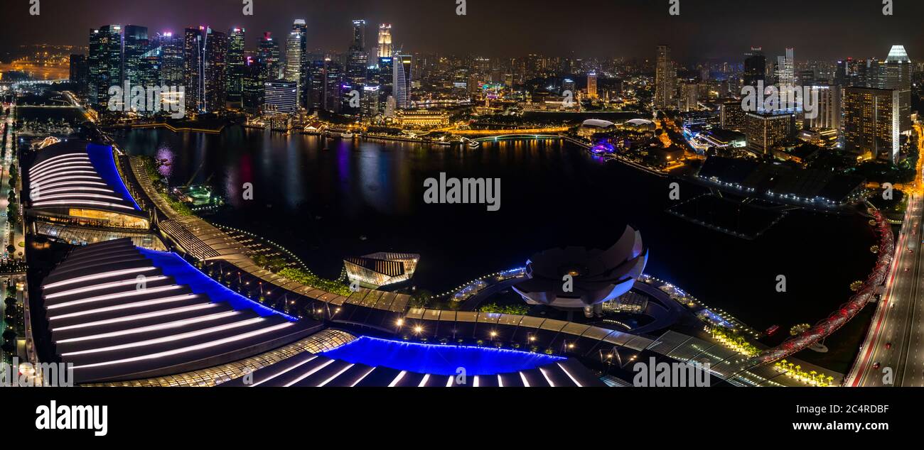 Singapore night view marina bay hi-res stock photography and images - Alamy