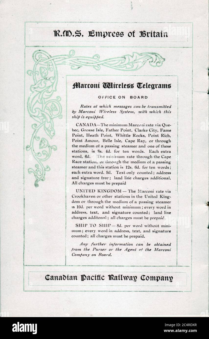 Marconi wireless services hires stock photography and images Alamy