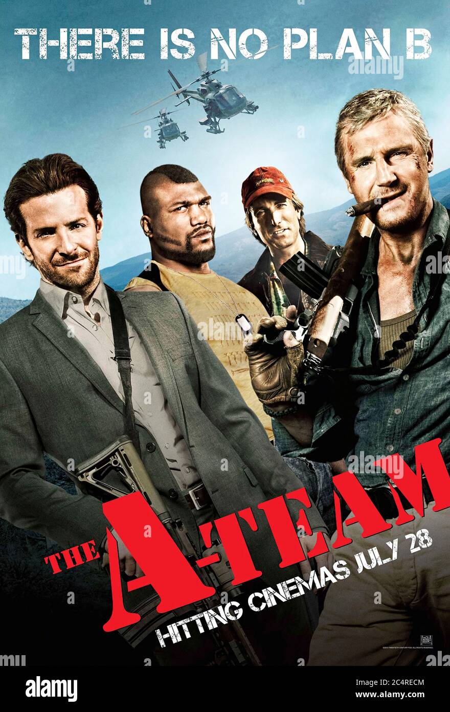 The A-Team (2010) directed by Joe Carnahan and starring Liam Neeson, Bradley Cooper, Sharlto Copley and Quinton 'Rampage' Jackson. Big screen reboot of the popular 1980s TV series, a group of veterans fight to clear their name after being framed for a crime they did not commit. Stock Photo