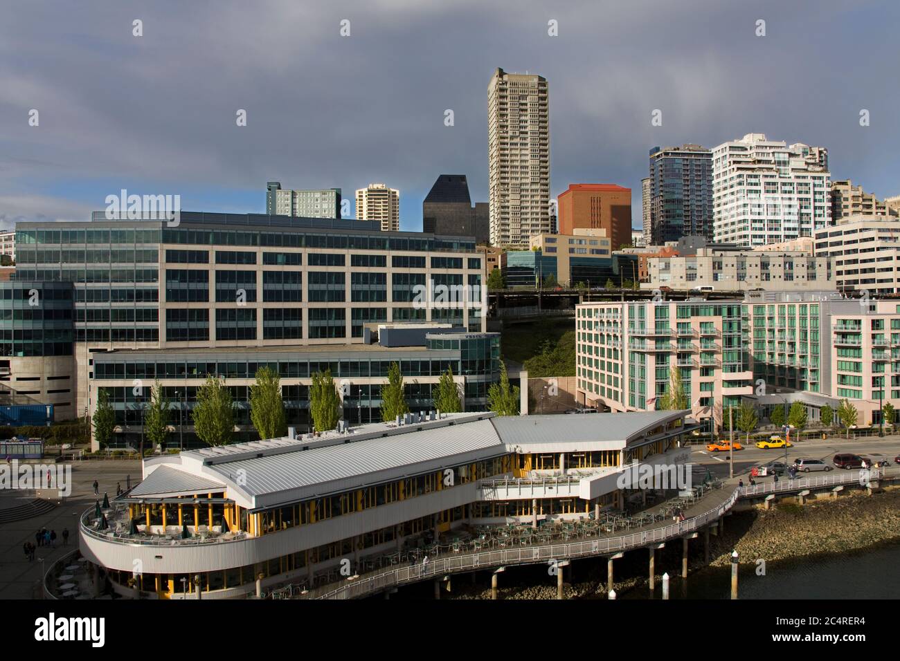 Seattle skyline & Bell Harbor Marina, Washington State, USA, North America Stock Photo Alamy