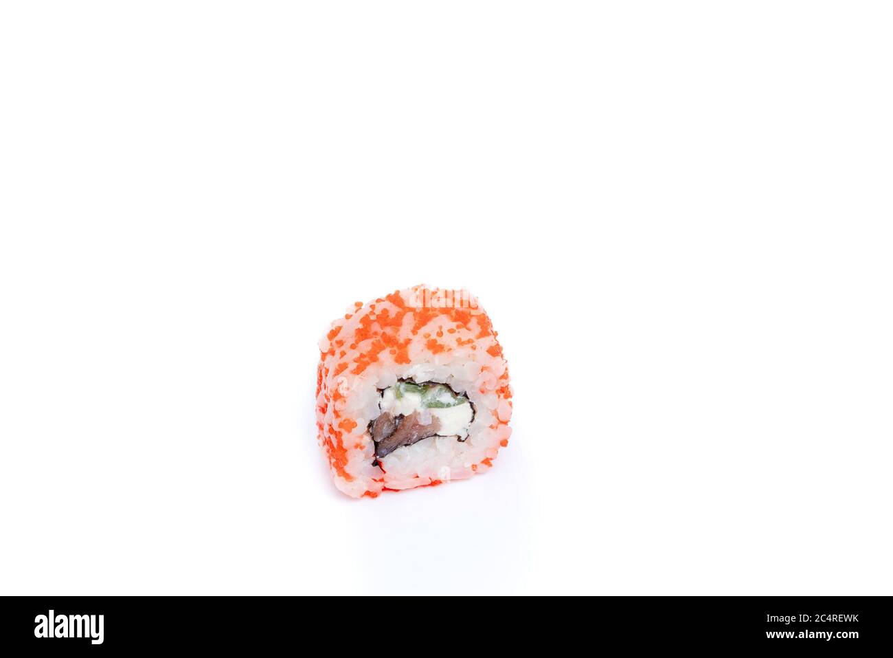Philadelphia sushi, two rolls isolated on white background Stock Photo