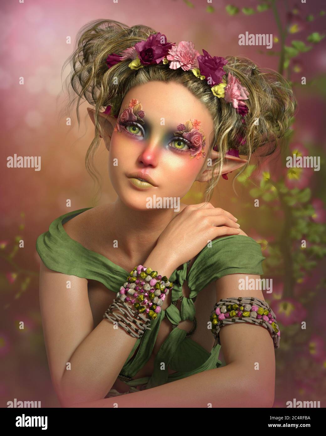 3d computer graphics of a cute fairy with a red nose Stock Photo