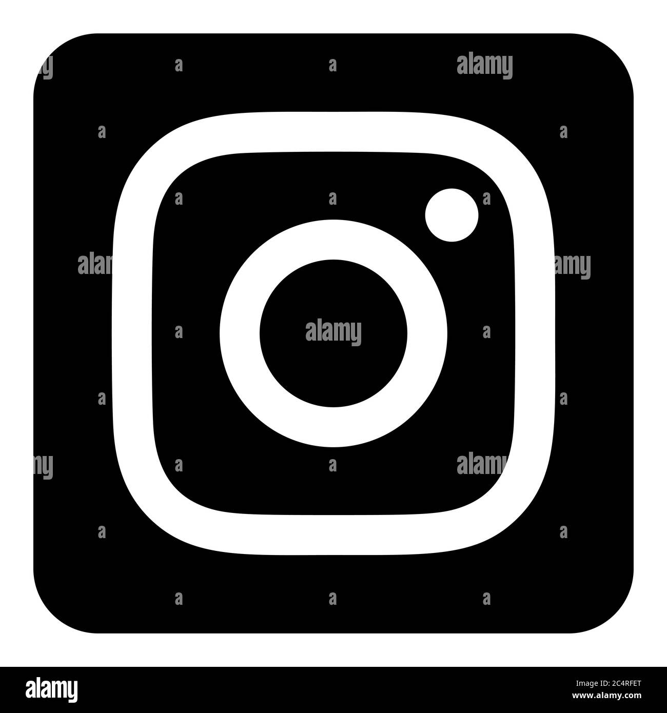 VORONEZH, RUSSIA - NOVEMBER 21, 2019: Instagram logo square icon in black color Stock Vector