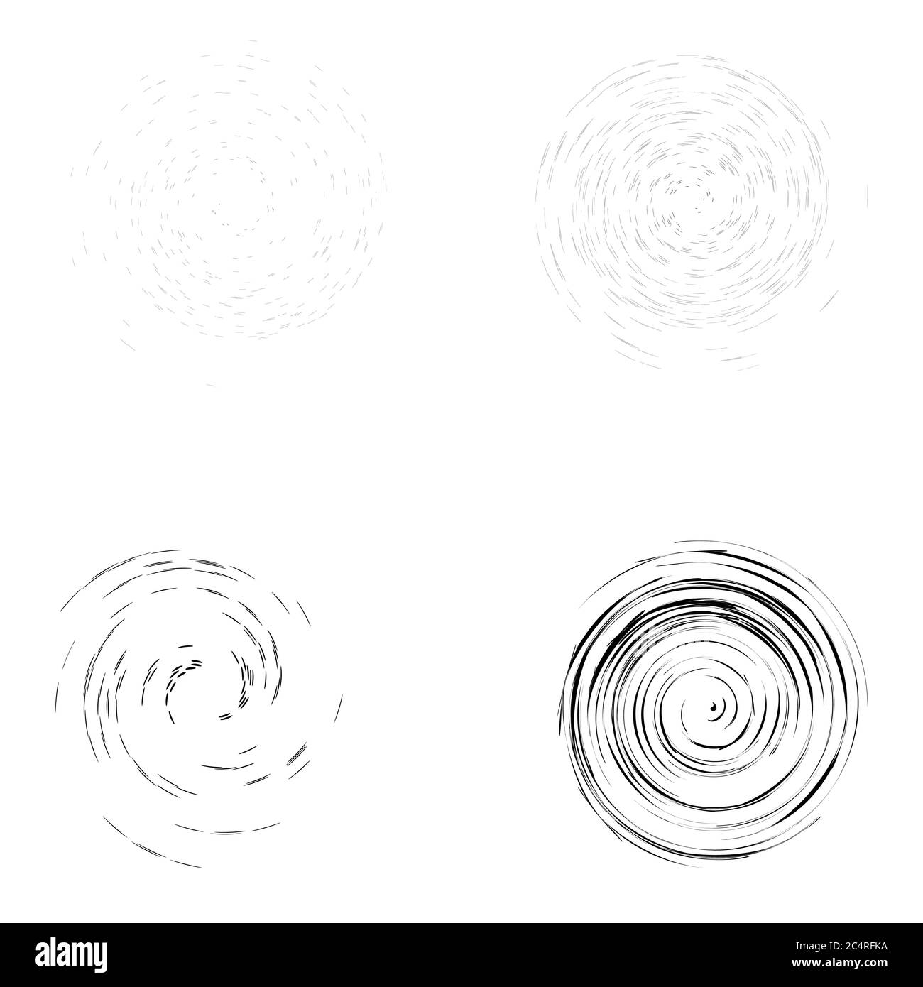Set of tornado textures isolated on the white background Stock Vector ...