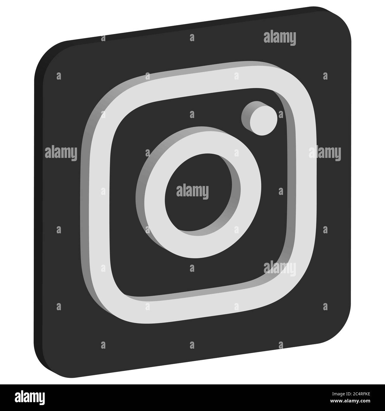 VORONEZH, RUSSIA - NOVEMBER 21, 2019: Instagram logo isometric square icon in black color Stock Vector
