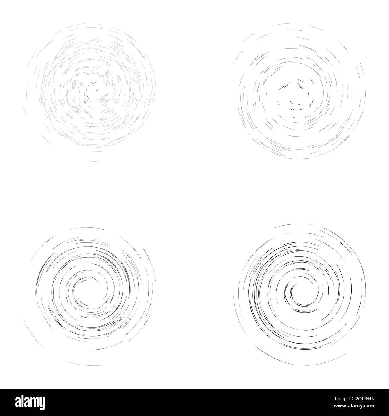 Set of turbulent like circles isolated on the white background Stock ...