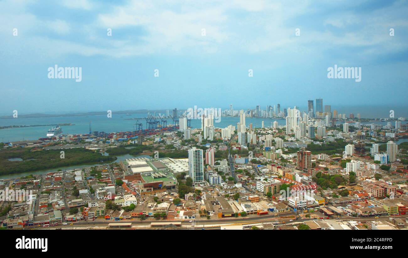 Panoramic View Of The Modern City Of The Cartagena De Indias Cartagena 