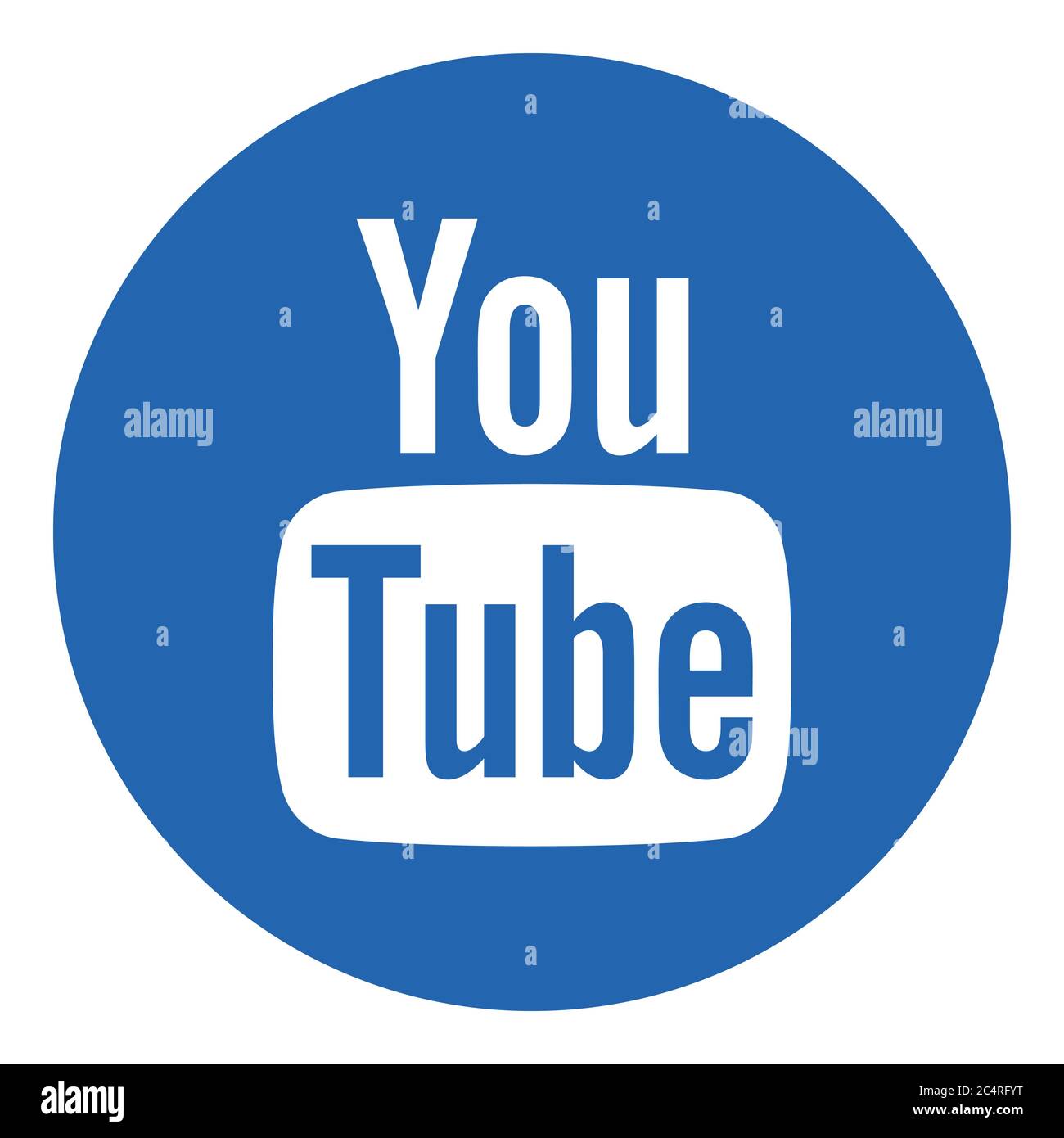 VORONEZH, RUSSIA - NOVEMBER 21, 2019: YouTube logo round icon in blue color Stock Vector