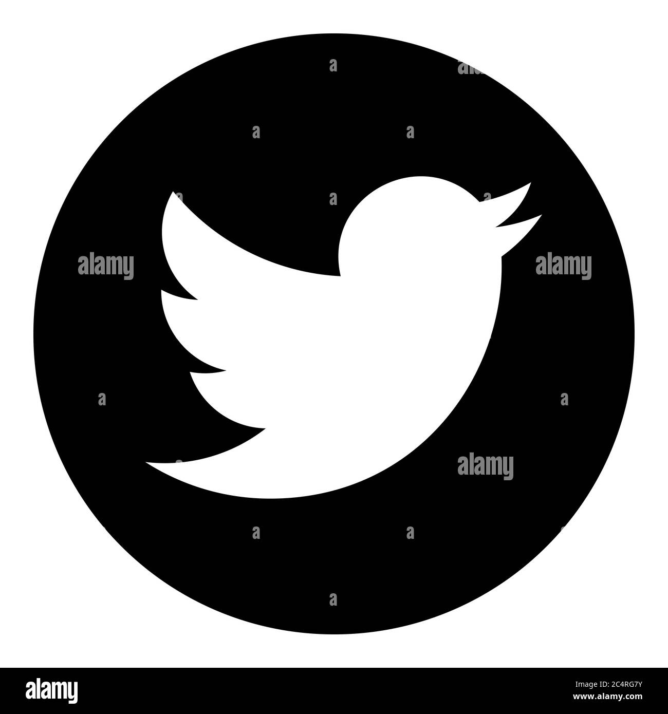 VORONEZH, RUSSIA - NOVEMBER 21, 2019: Twitter logo round icon in black color Stock Vector