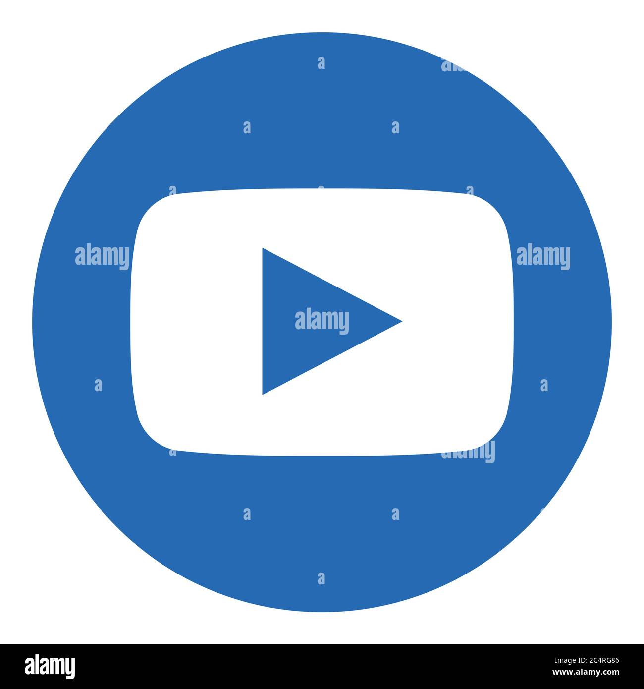 VORONEZH, RUSSIA - NOVEMBER 21, 2019: YouTube logo round icon in blue color Stock Vector