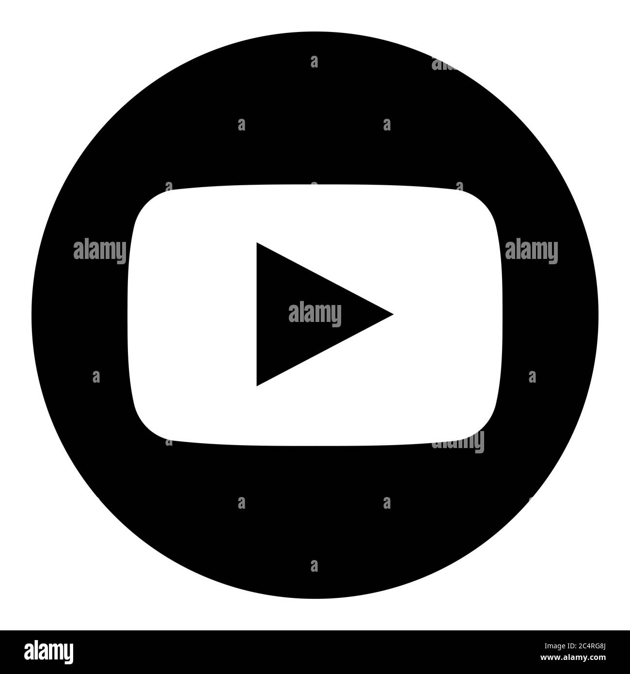 VORONEZH, RUSSIA - NOVEMBER 21, 2019: YouTube logo round icon in black color Stock Vector