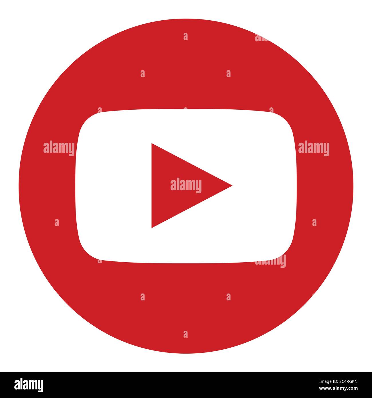 VORONEZH, RUSSIA - NOVEMBER 21, 2019: YouTube logo round icon in red color Stock Vector