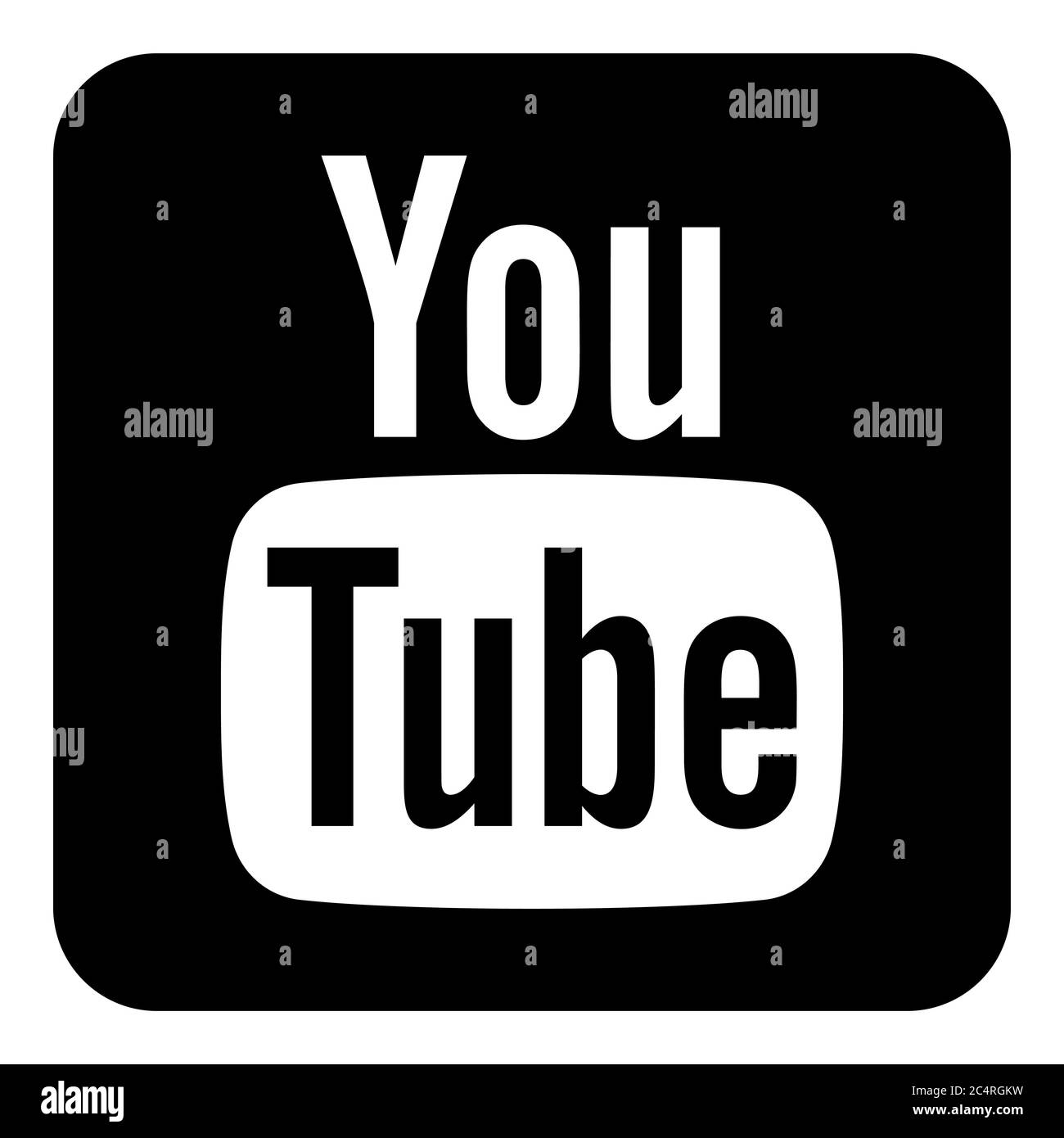 VORONEZH, RUSSIA - NOVEMBER 21, 2019: YouTube logo square icon in black color Stock Vector