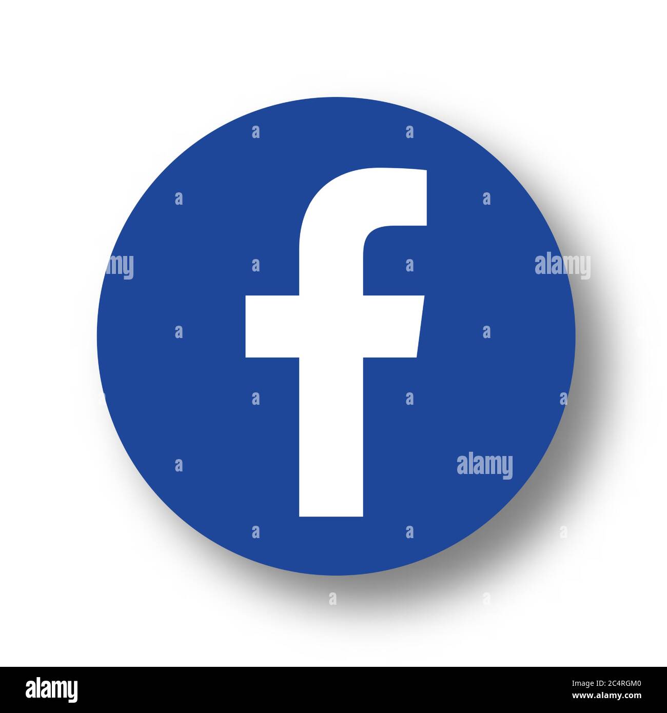VORONEZH, RUSSIA - JANUARY 31, 2020: Facebook logo blue round icon with soft shadow Stock Vector