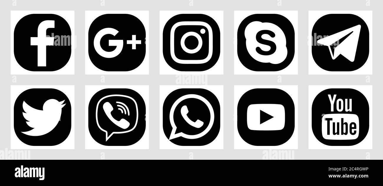 Instagram logo 2020 Black and White Stock Photos & Images - Alamy