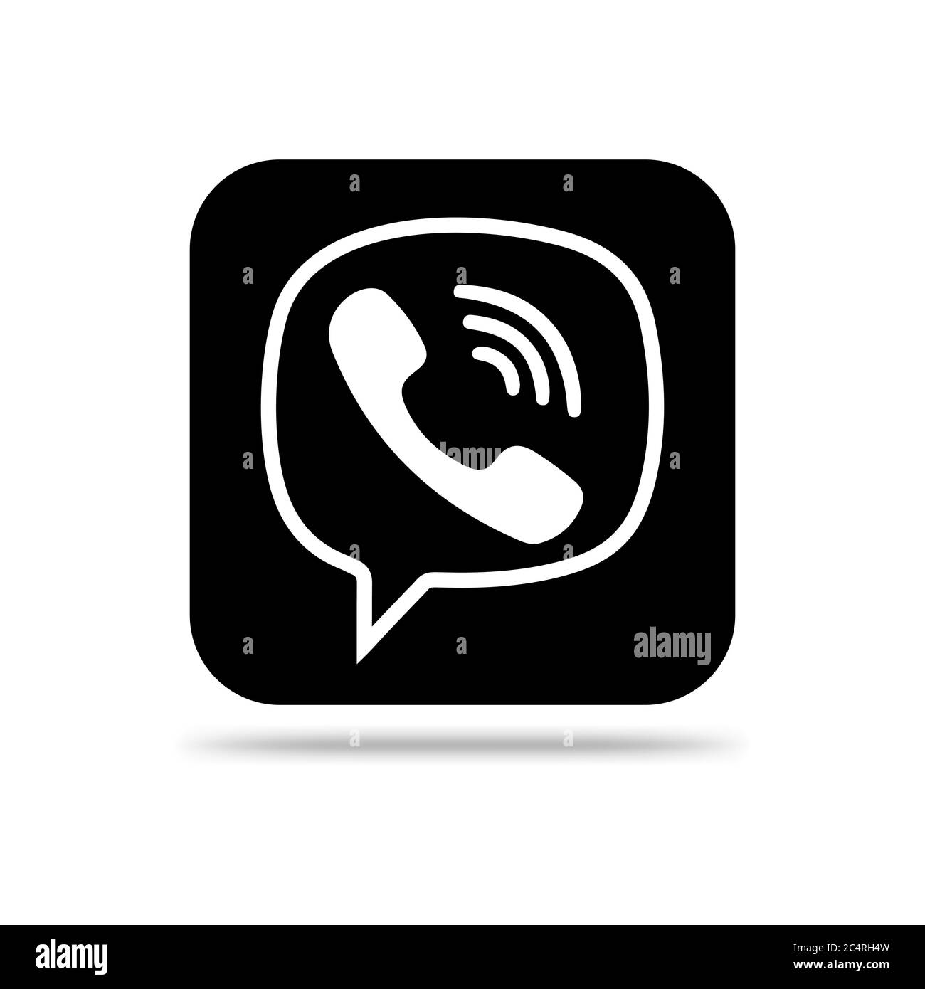 VORONEZH, RUSSIA - JANUARY 31, 2020: Viber logo black square icon with shadow Stock Vector