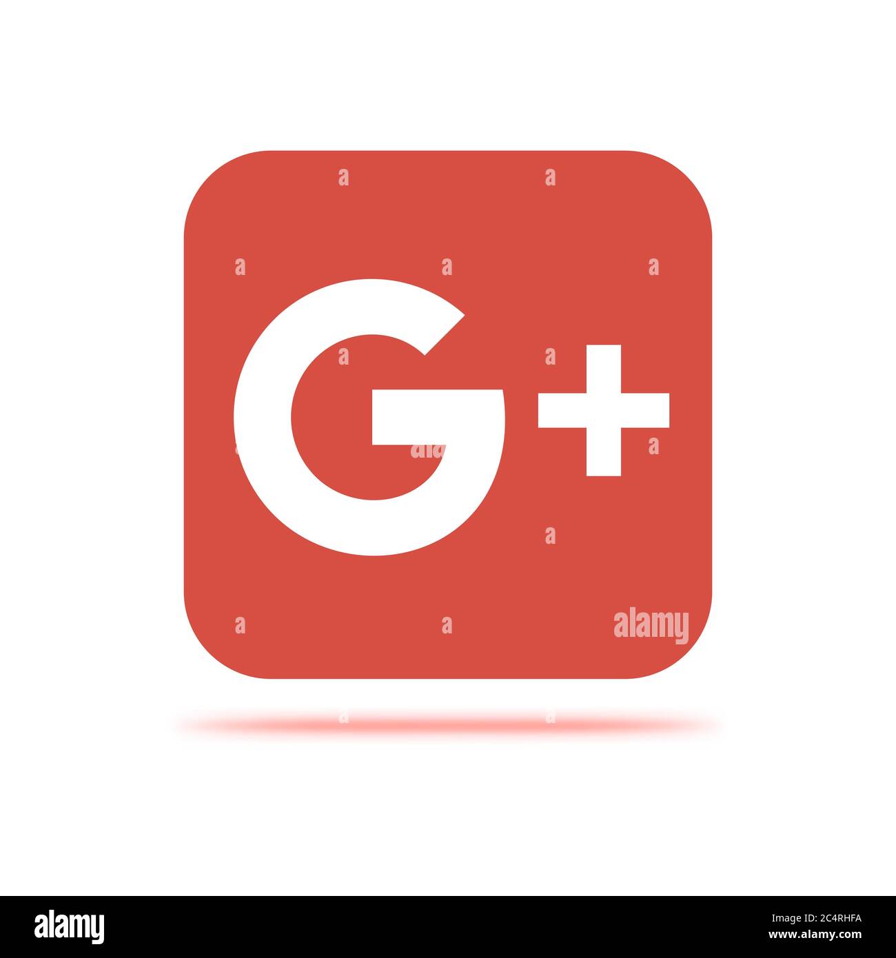 VORONEZH, RUSSIA - JANUARY 31, 2020: Google Plus logo orange square icon with shadow Stock Vector