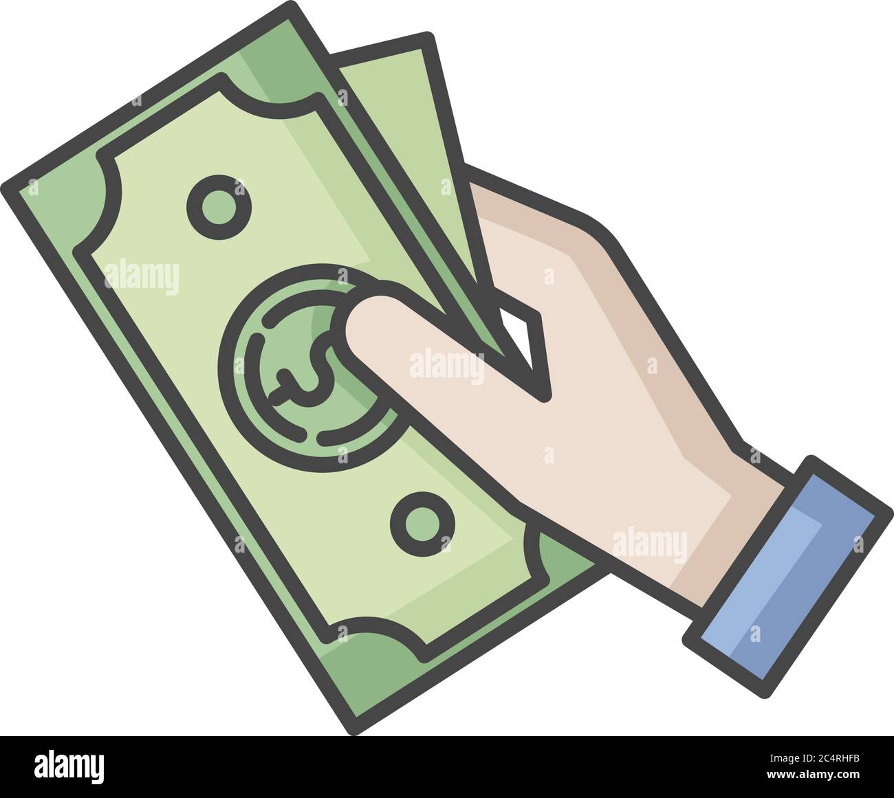 Hand hold money RGB color icon Stock Vector Image & Art - Alamy