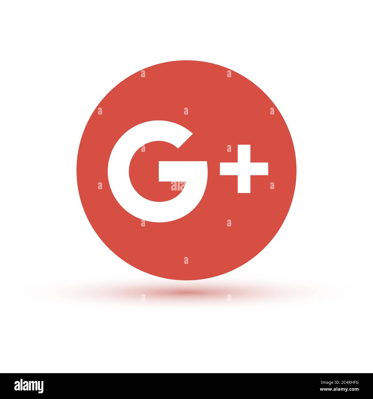 VORONEZH, RUSSIA - JANUARY 31, 2020: Google Plus logo orange round icon with shadow Stock Vector