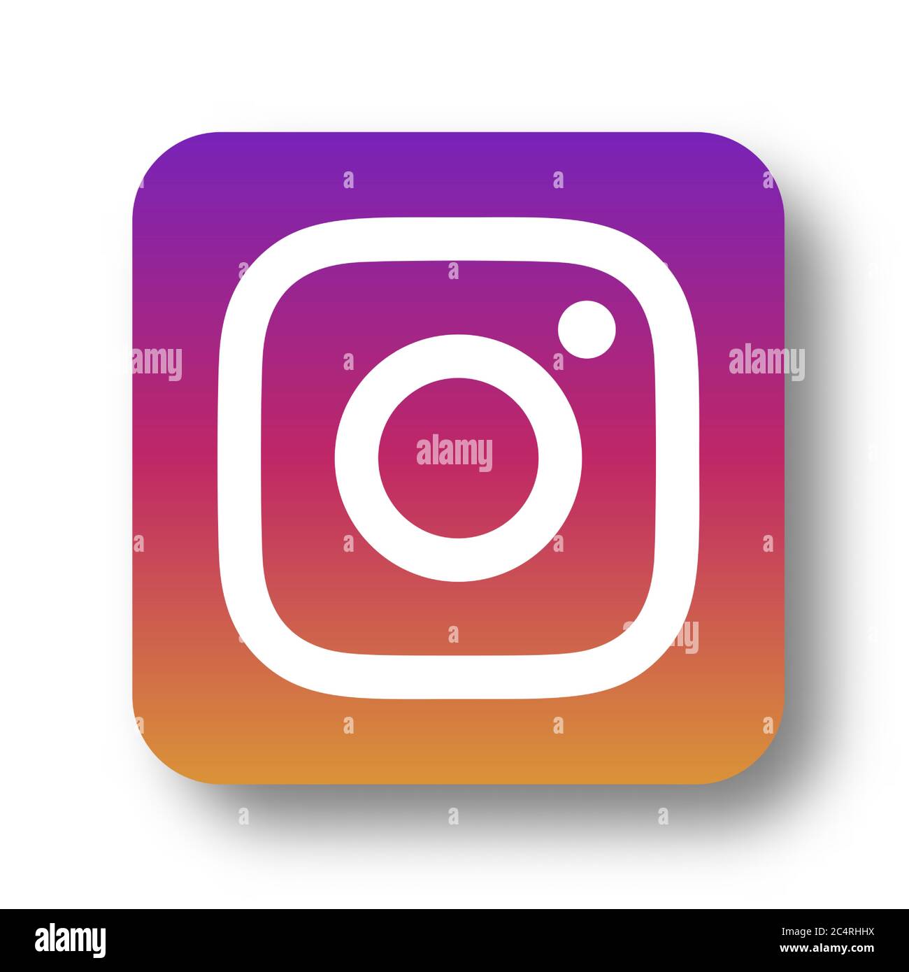 VORONEZH, RUSSIA - JANUARY 31, 2020: Instagram logo square icon with soft shadow Stock Vector