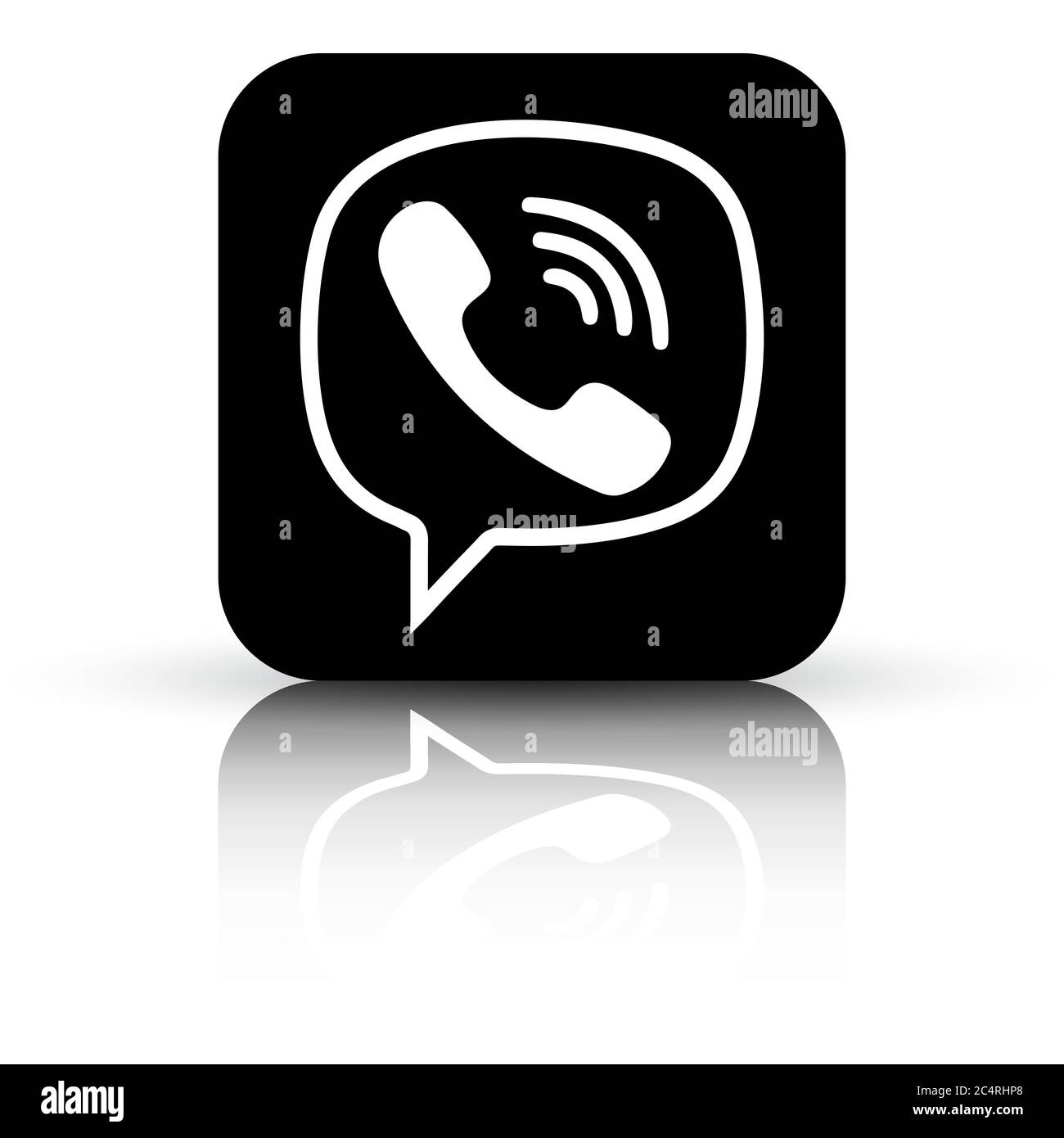 VORONEZH, RUSSIA - JANUARY 31, 2020: Viber logo black square icon with ...