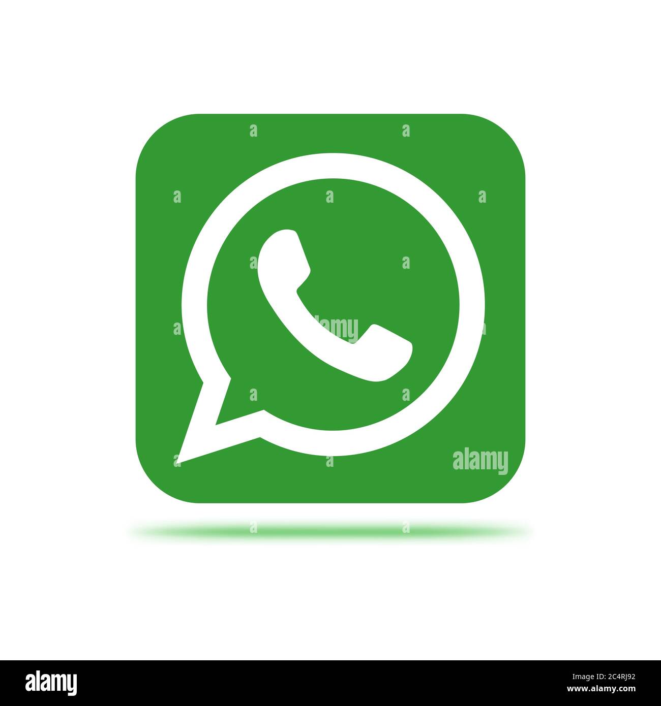 VORONEZH, RUSSIA - JANUARY 31, 2020: Whatsapp logo green square icon