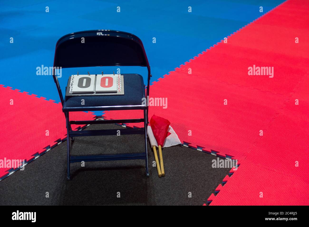 Marks and flags during martial art competition. Individual sport concept Stock Photo Alamy