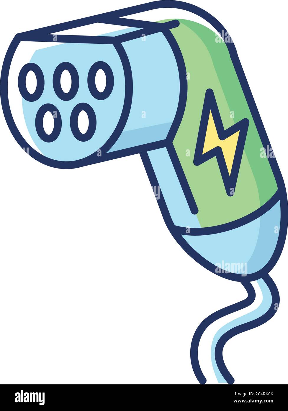 EV charging plug RGB color icon Stock Vector