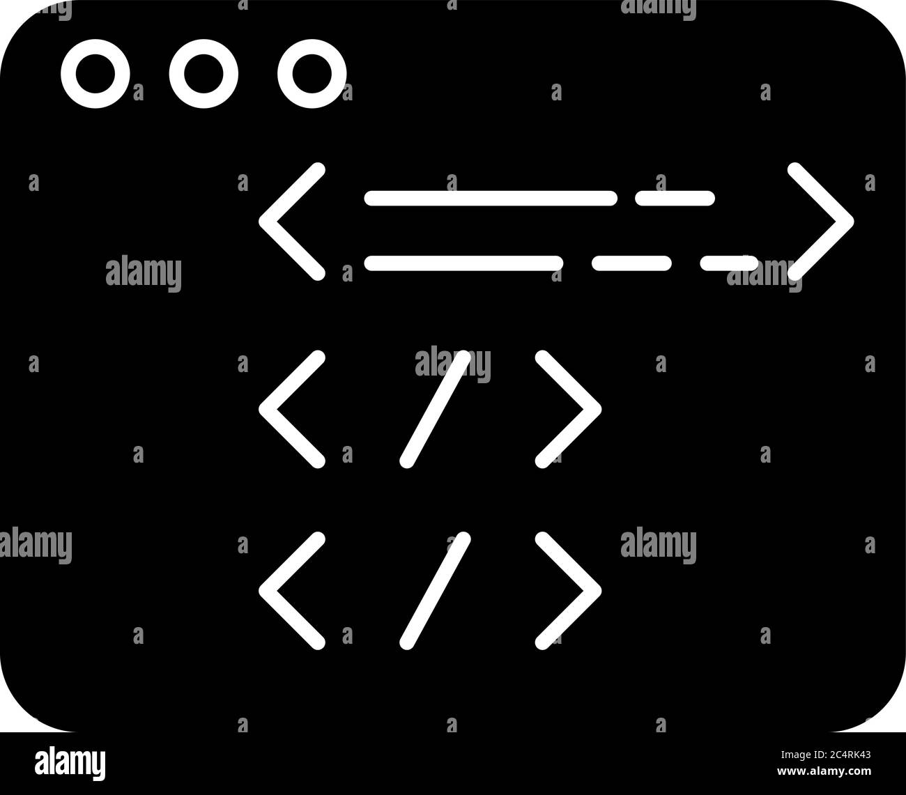 Website development black glyph icon Stock Vector