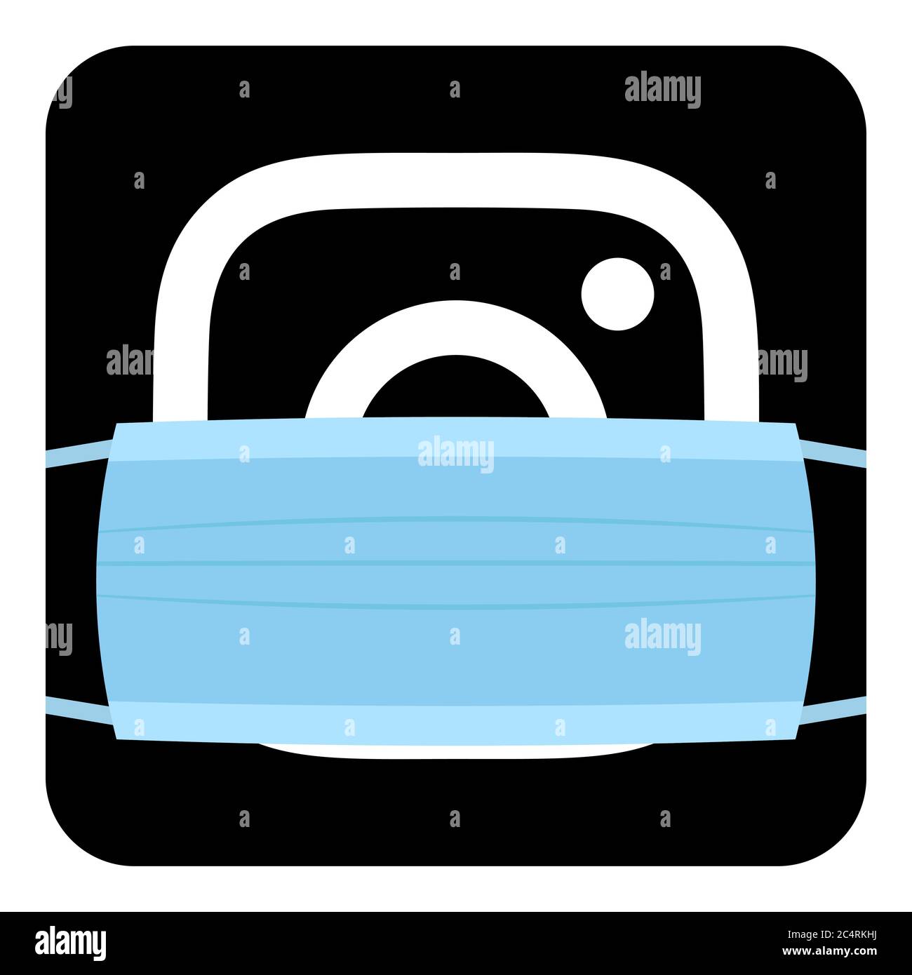 Voronezh Russia April 14 2020 Instagram Logo Square Icon In Black Color In Medical Disposable Mask For Protection From Coronavirus Stock Vector Image Art Alamy