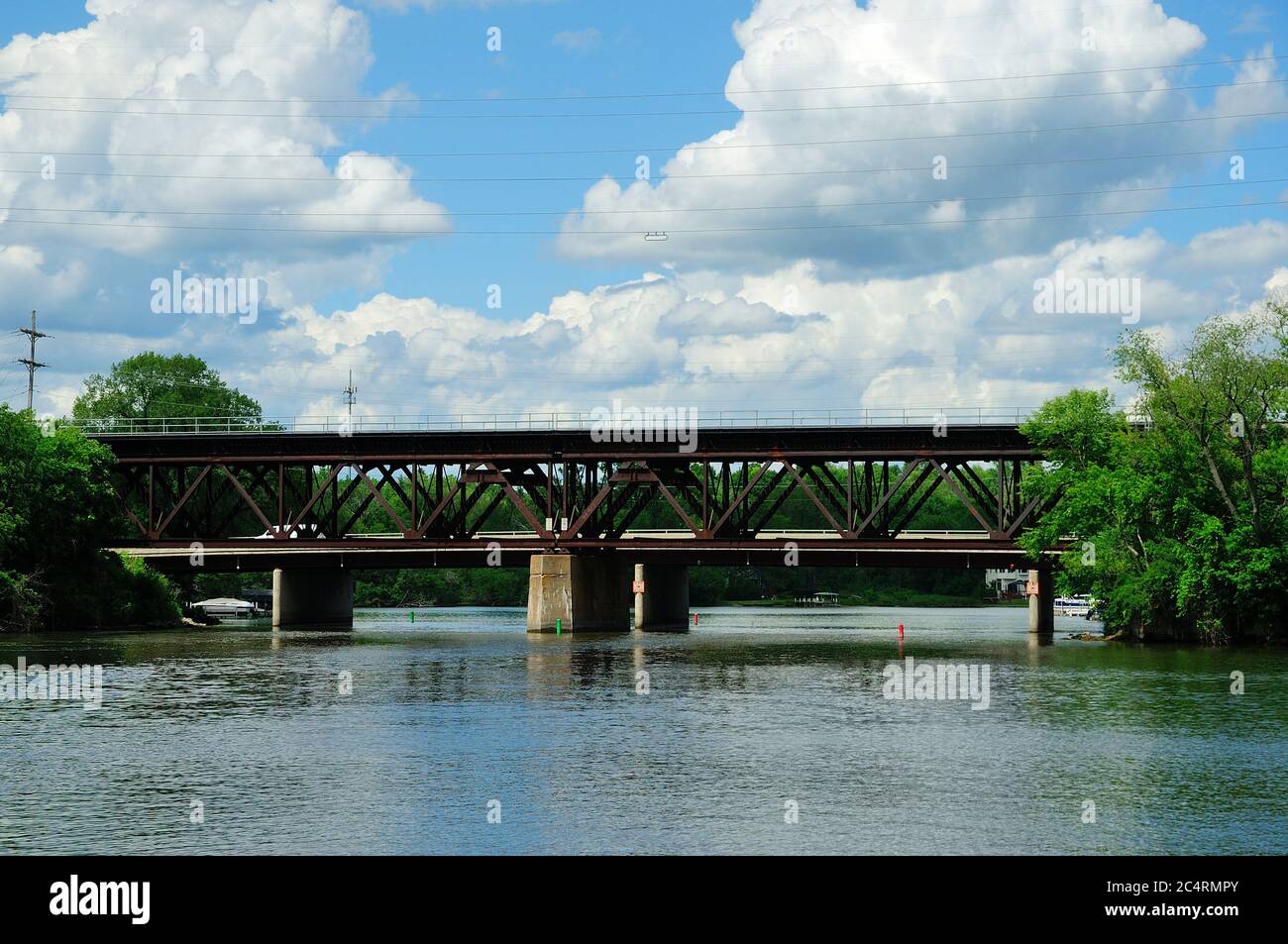 Highway 14 Bridge over the Fox River in Northern Illinois, USA. Stock Photo