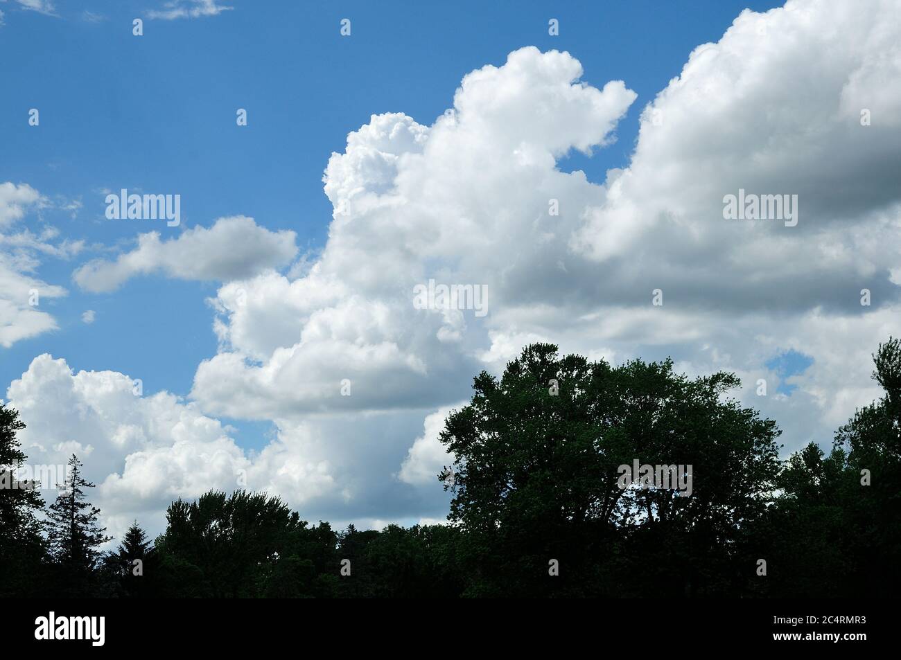 Cumulous clouds on beautiful summer day. Stock Photo