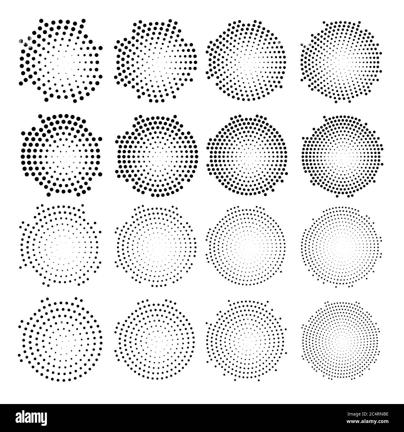 Halftone circularly distributed dots . Halftone effect vector pattern ...