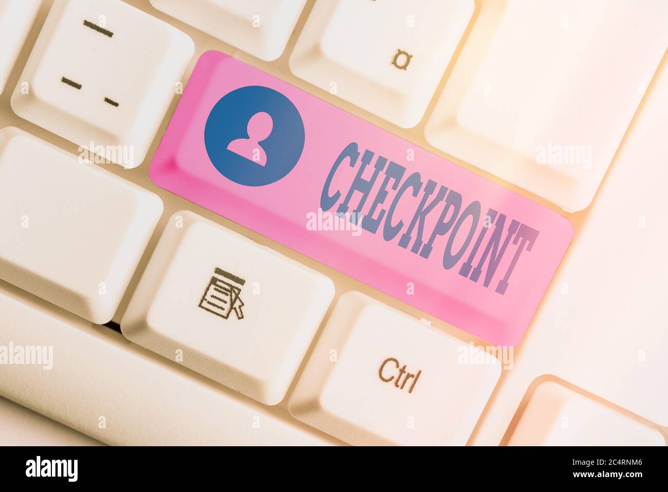Handwriting text writing Checkpoint. Conceptual photo manned entrance ...