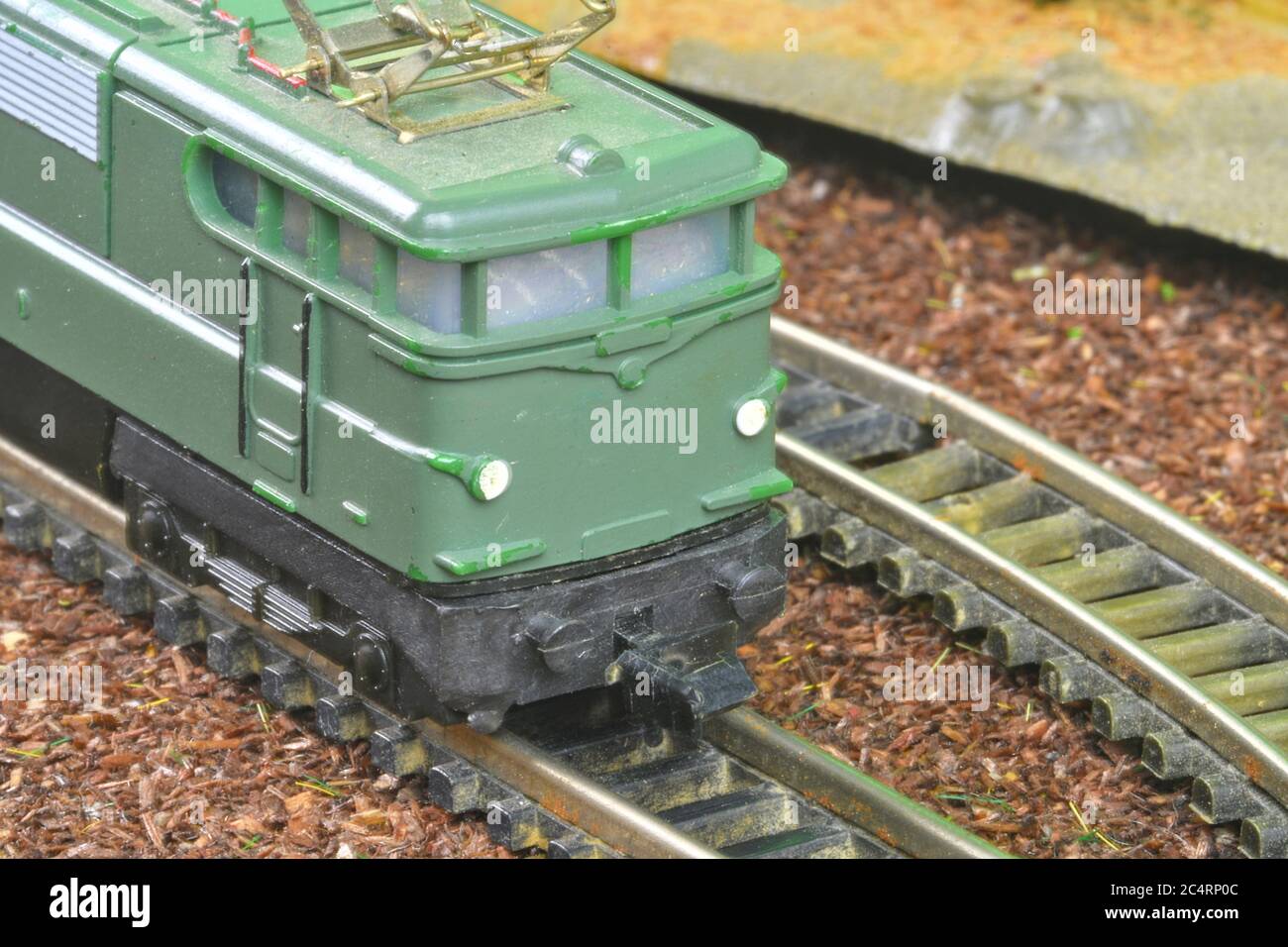 Perfect model of the electric locomotive. Train hobby model on the ...