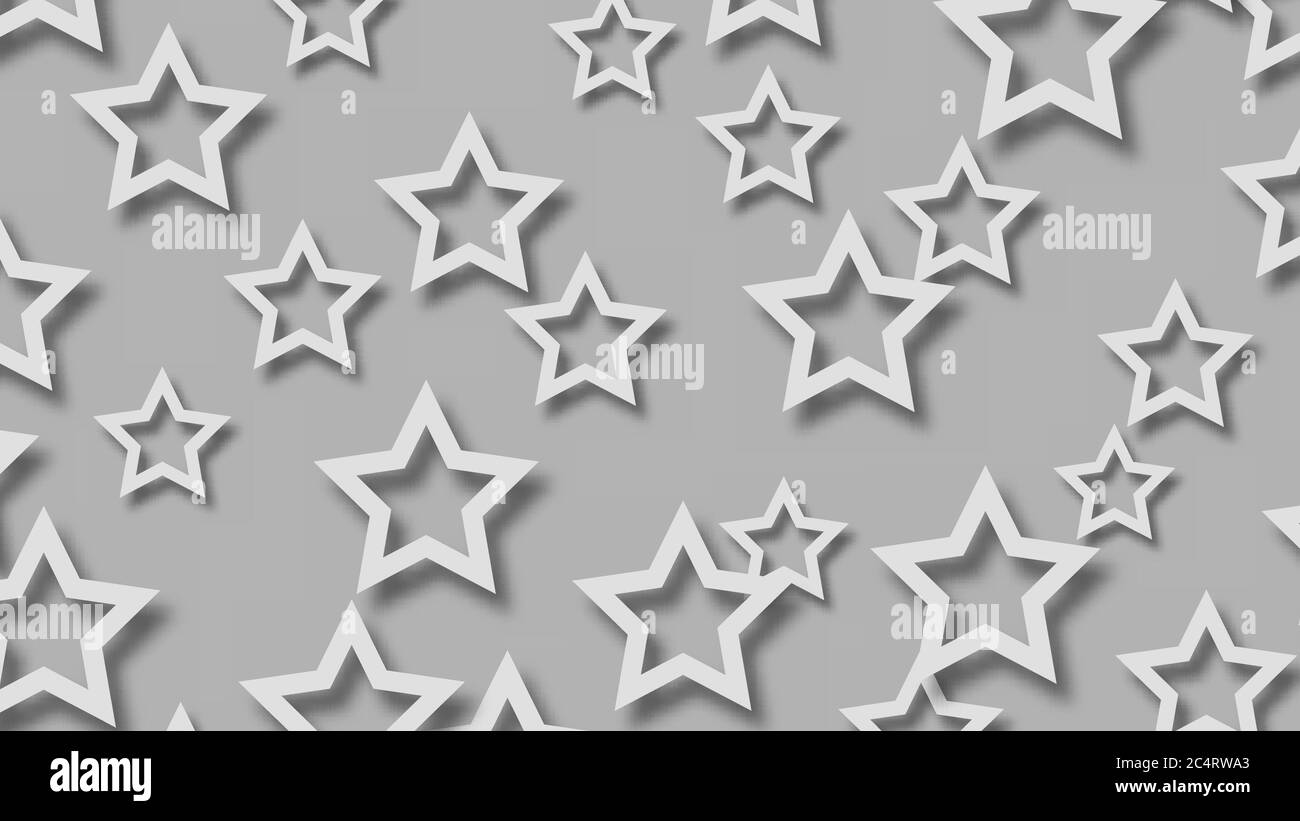 Abstract illustration of randomly arranged white stars with soft ...