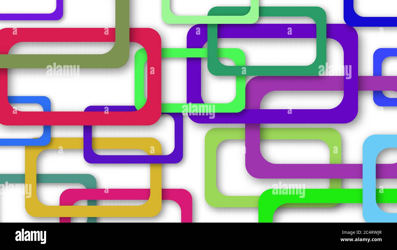 Abstract illustration of randomly arranged colored rectangle frames ...