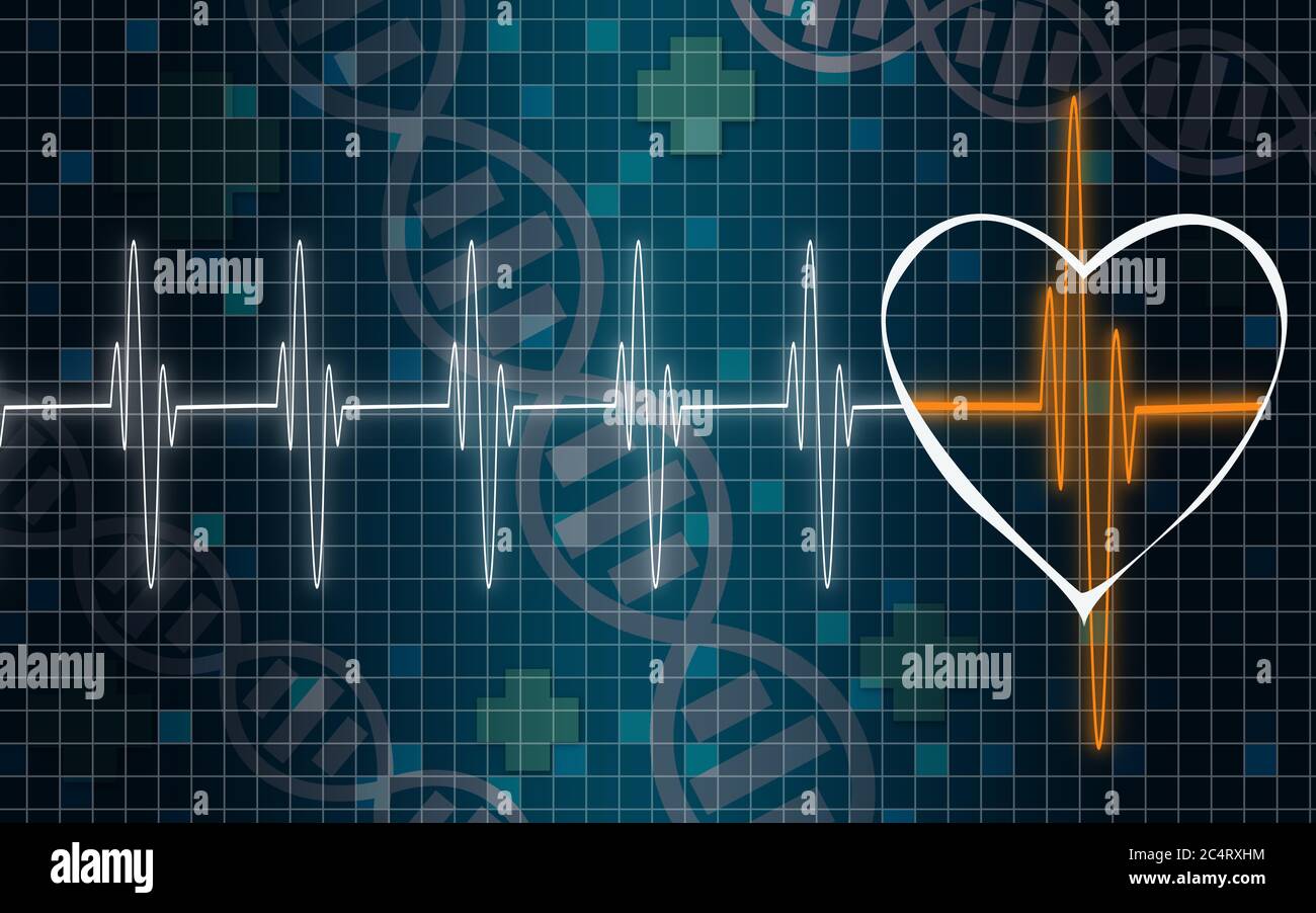 Cardiogram with red heart shape banner,3D rendering Stock Photo - Alamy