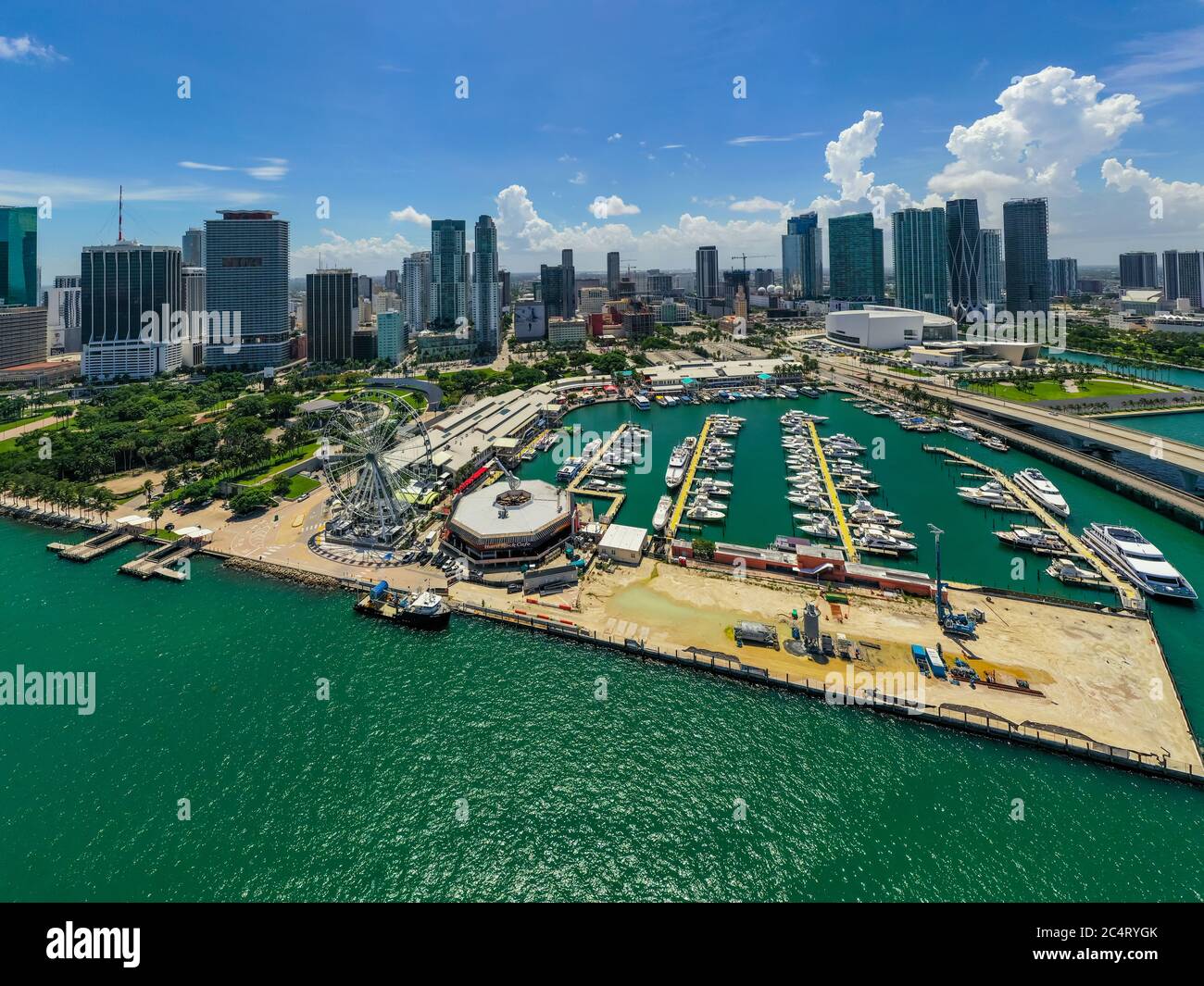 Aerial photo Bayside Marketplace Miami FL Stock Photo