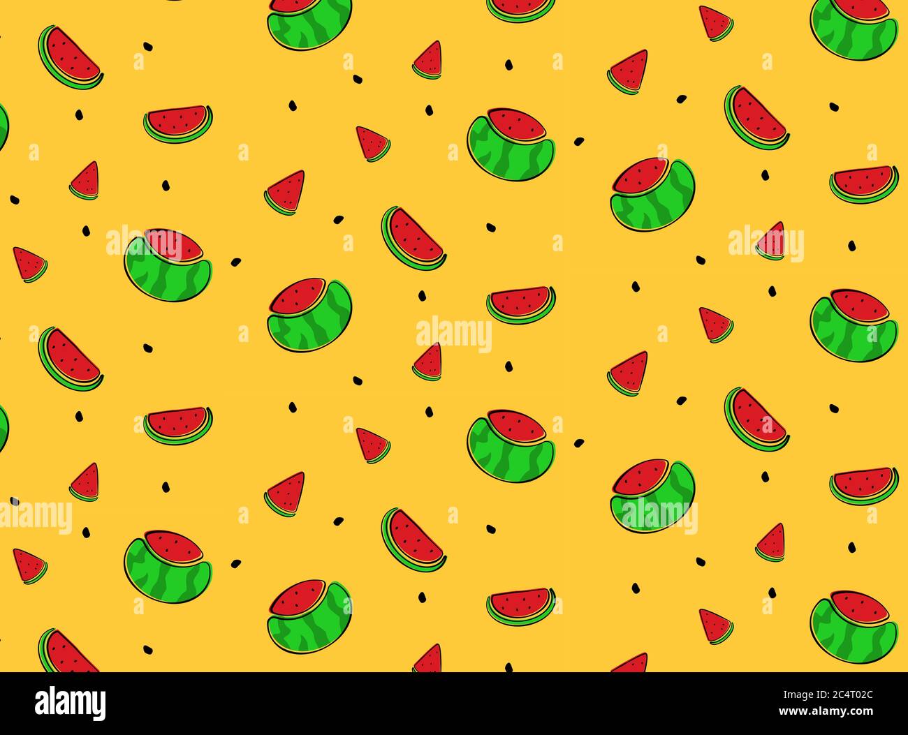 seamless pattern watermelon hand drawn style Stock Vector Image & Art ...