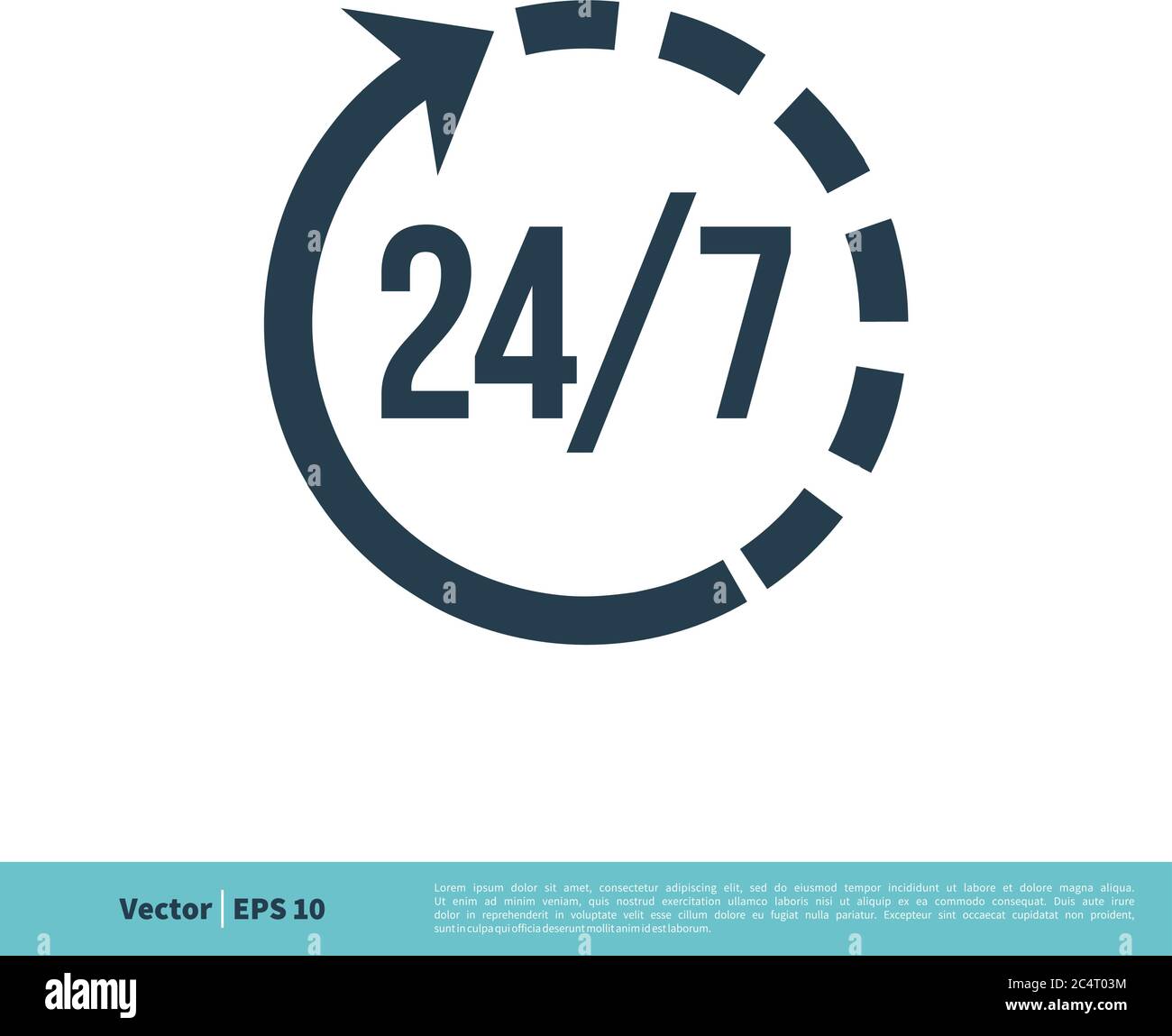 24/7 Services Icon Vector Logo Template Illustration Design. Vector EPS 10. Stock Vector