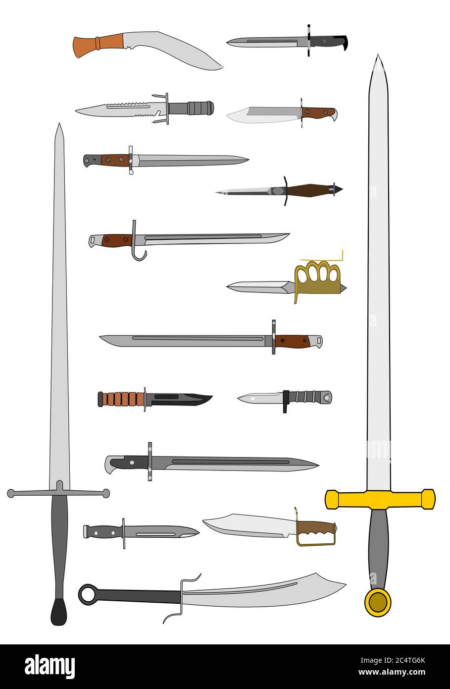 A Jpeg Illustration Of 17 Different Types Of Military Bayonets A Jpeg Illustration Of 17 Different Types Of Military Bayonets