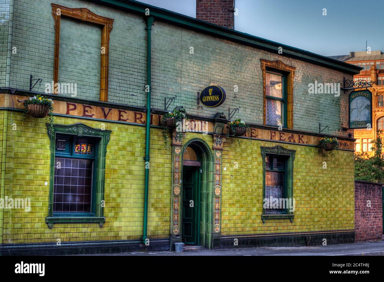 Pub, British, architecture, buildings, Manchester, stylish and retro, pubs given new life, Peveril of the Peak, Guinness Stock Photo
