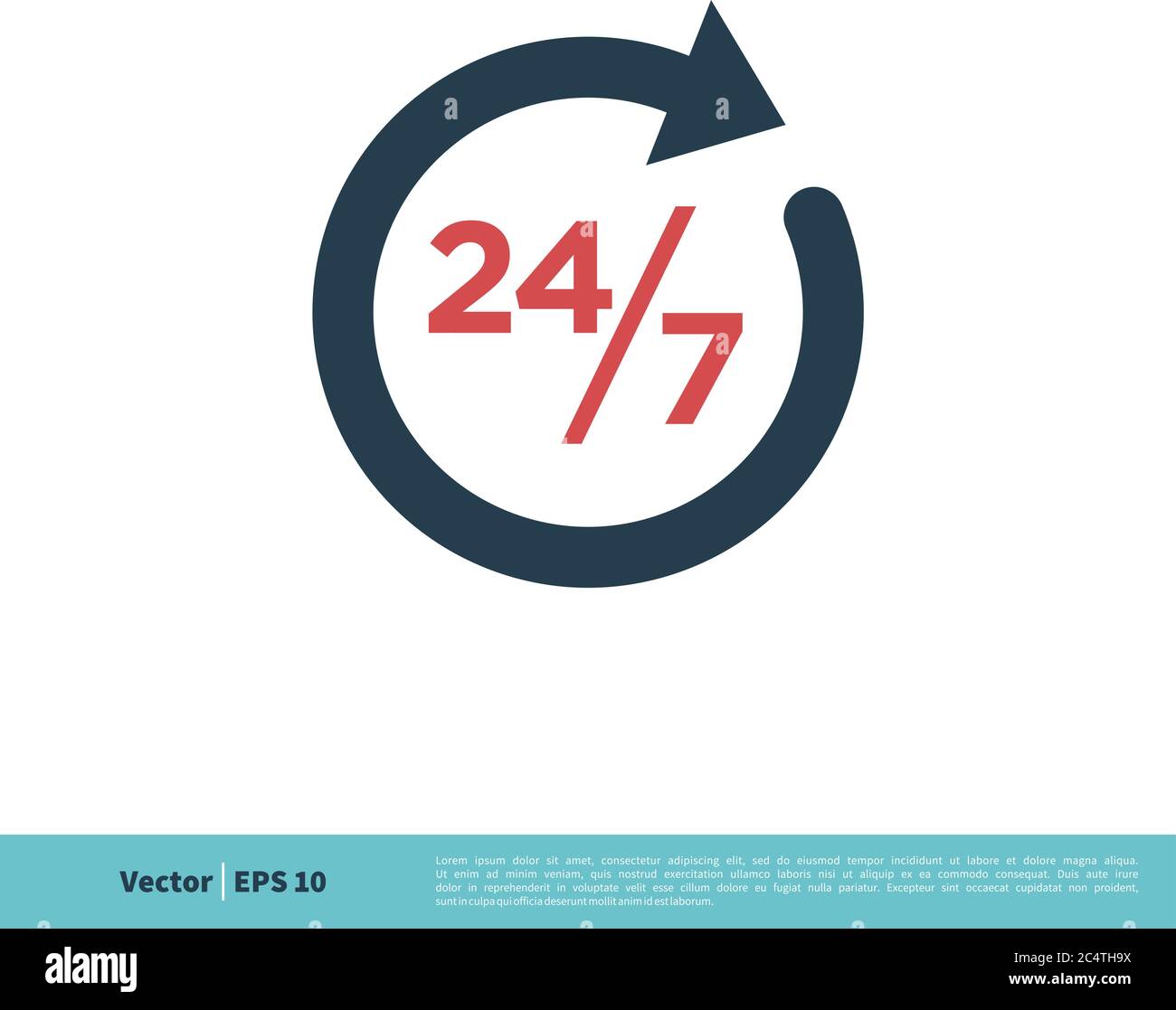 24 Hours Assistance Icon Vector Logo Template Illustration Design. Vector EPS 10. Stock Vector