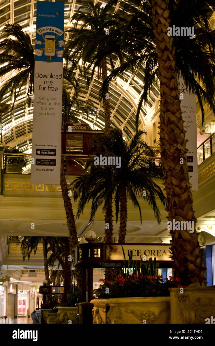 Trafford Centre, Manchester, England, UK. Architecture, palm trees