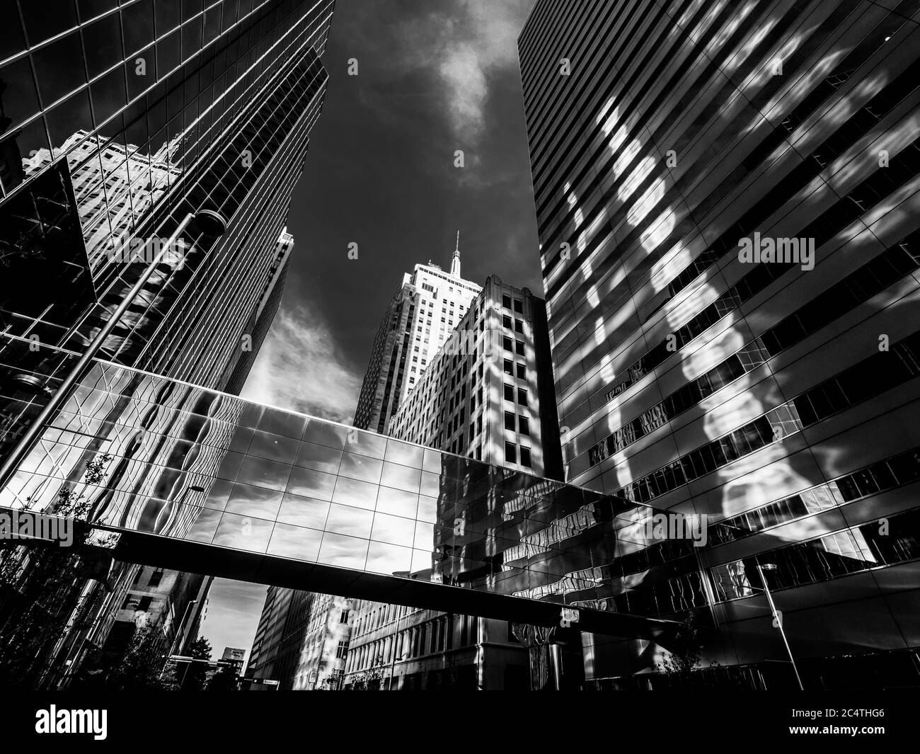 The modern office buildings at Oklahoma City Downtown area Stock Photo