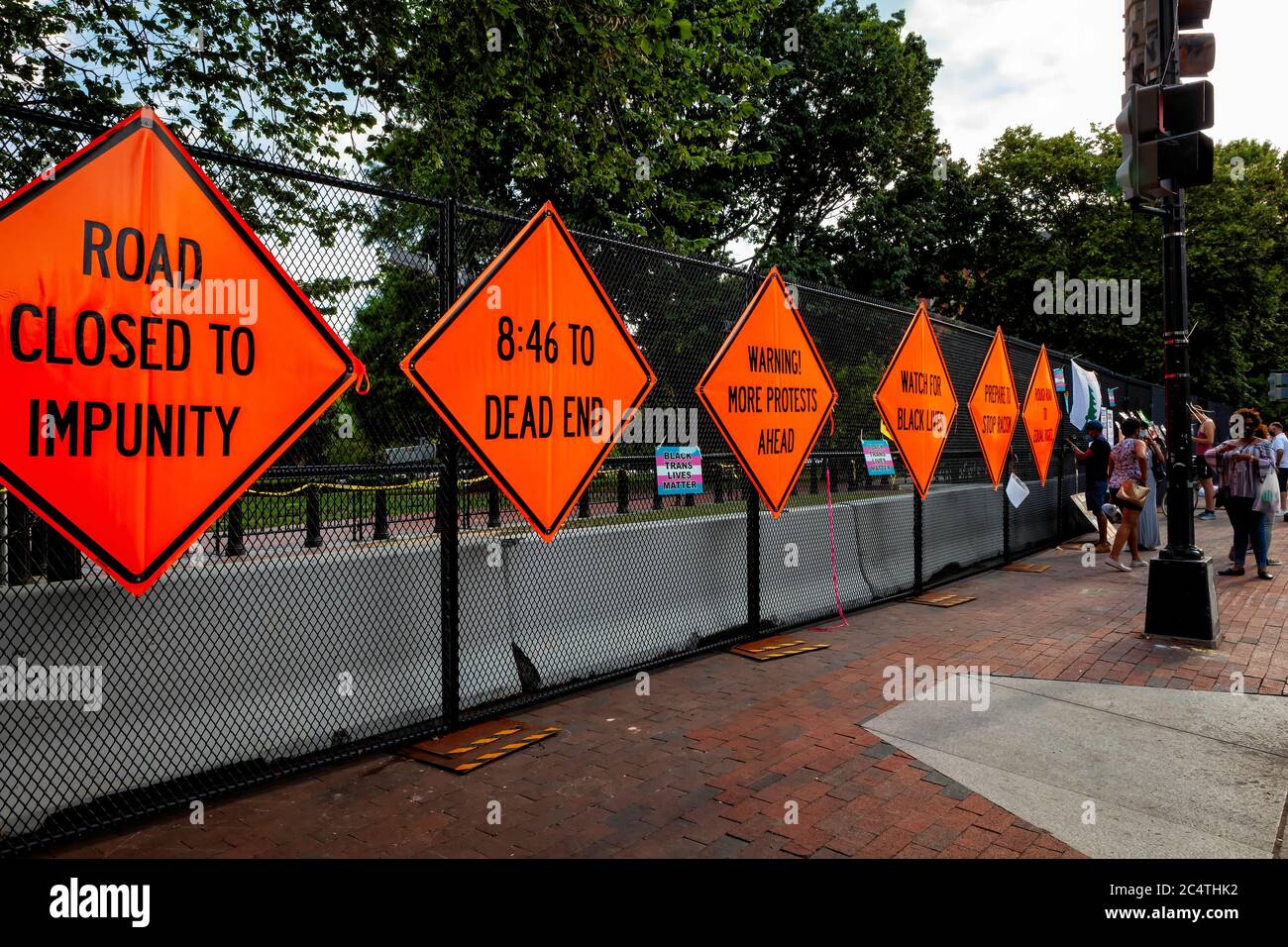 Road Construction Signs About Police Brutality Murder And Equality At Lafayette Square White House Blm Plaza Washington Dc United States Stock Photo Alamy Road Construction Signs About Police Brutality Murder And Equality At Lafayette Square White House Blm Plaza Washington Dc United States Stock Photo Alamy